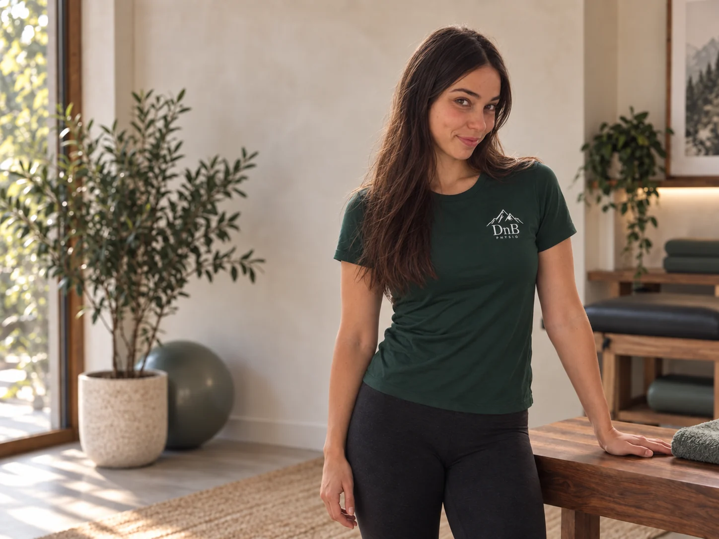 Bogi, physiotherapist, ready to guide an online session